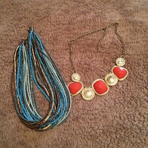 2 statement necklaces